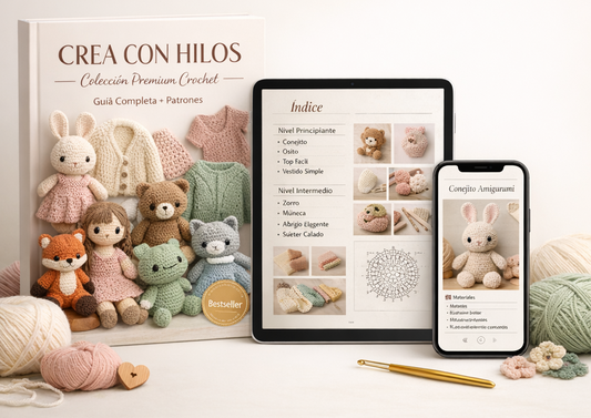 Crea con hilos - Amigurumis que enamoran - Prendas soñadas-  7.000 patrones + 6 bonos gratis